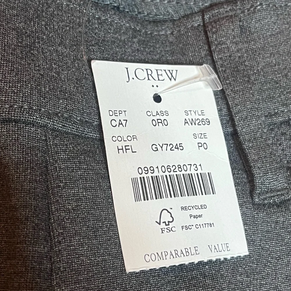 J. Crew NWT Grey‎ Gigi Ponte Pants Size 0P
